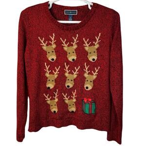 Karen Scott Women’s Reindeer Christmas Sweater Size XL